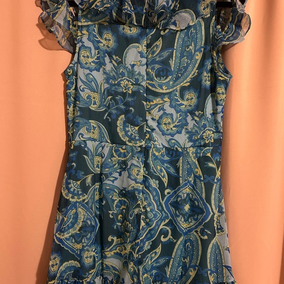 VENUS Blue and Gold Patterned Mini Dress - Picture 3 of 3